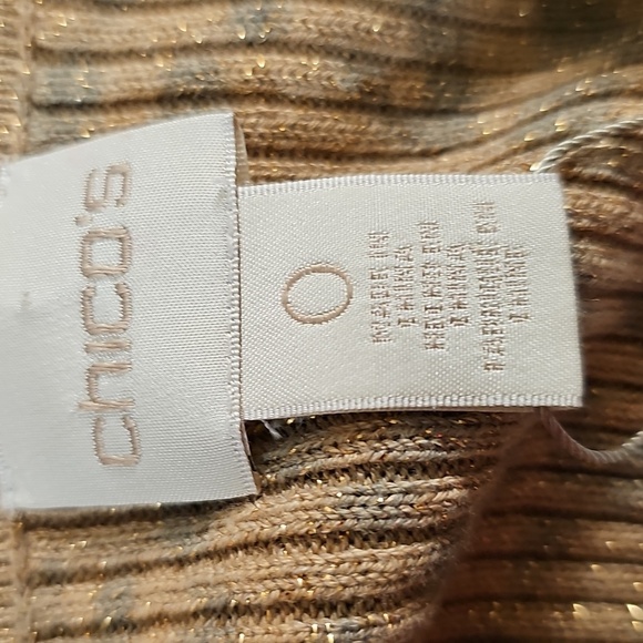 Chico's Size 0 (Size: XS) Leopard printed with Gold & Sequin Pullover Top NWT - Picture 12 of 16